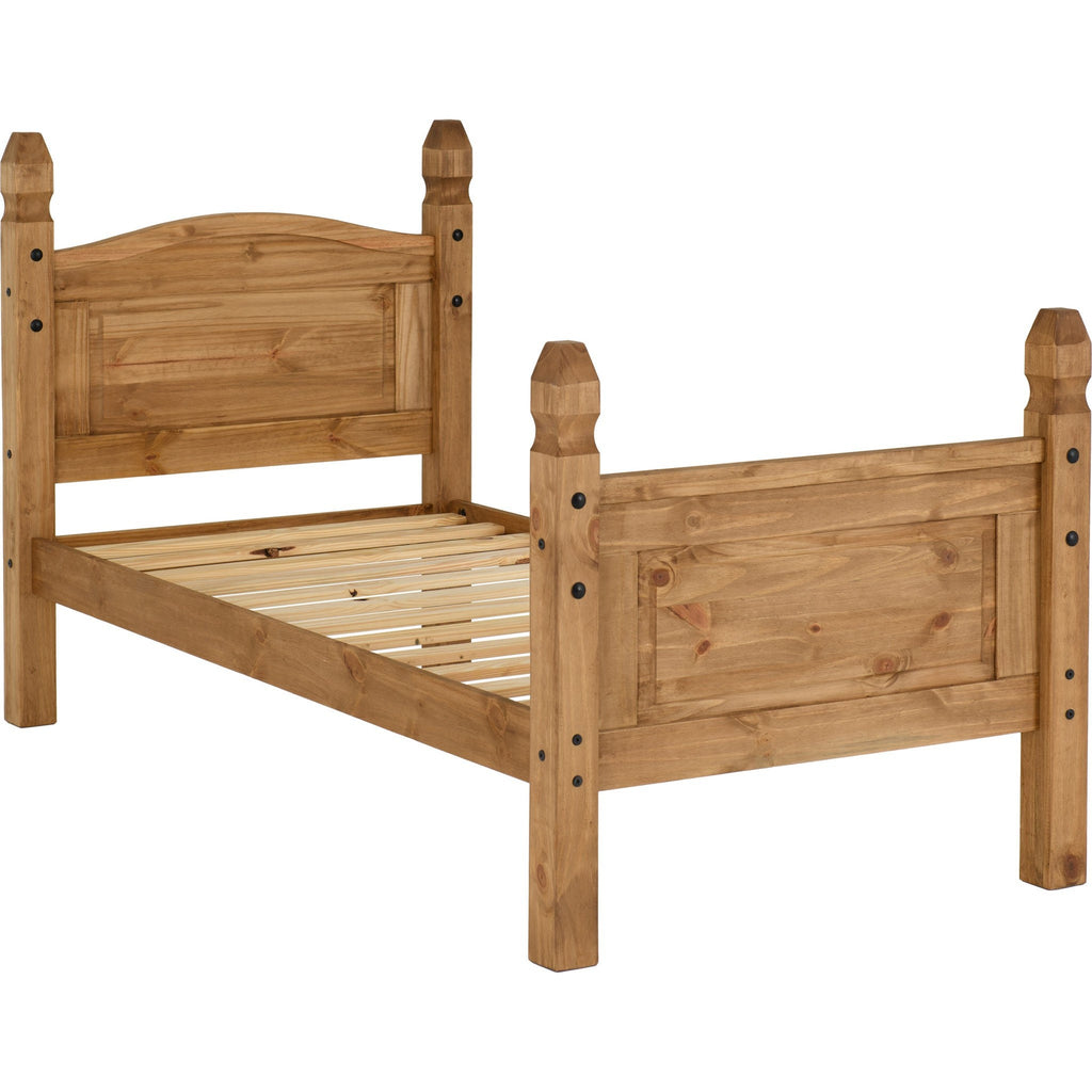 Corona 3' High End Bed - Distressed Waxed Pine