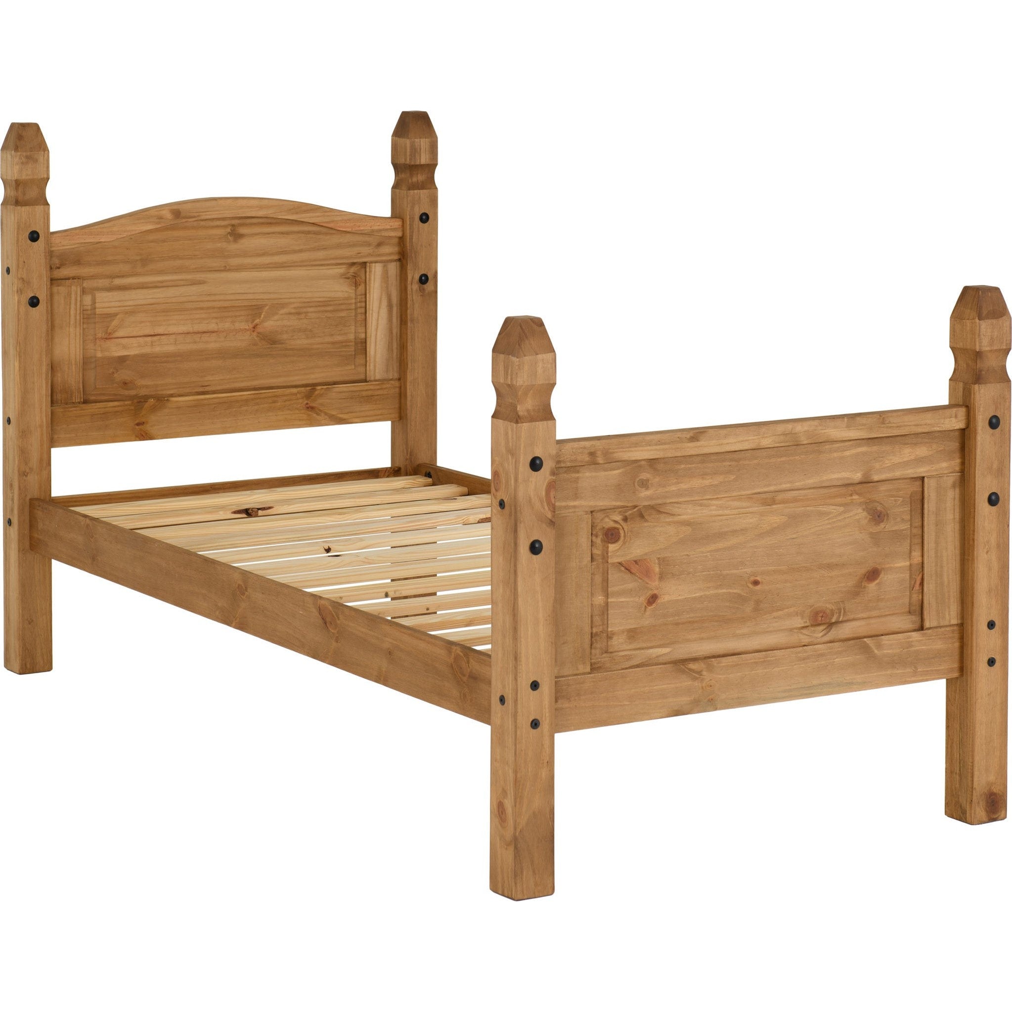 Corona 3' High End Bed - Distressed Waxed Pine