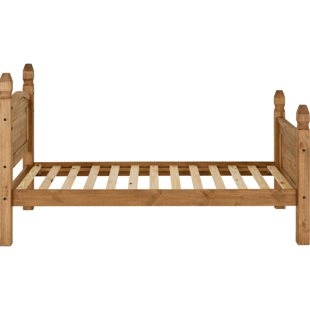 Corona 3' High End Bed - Distressed Waxed Pine