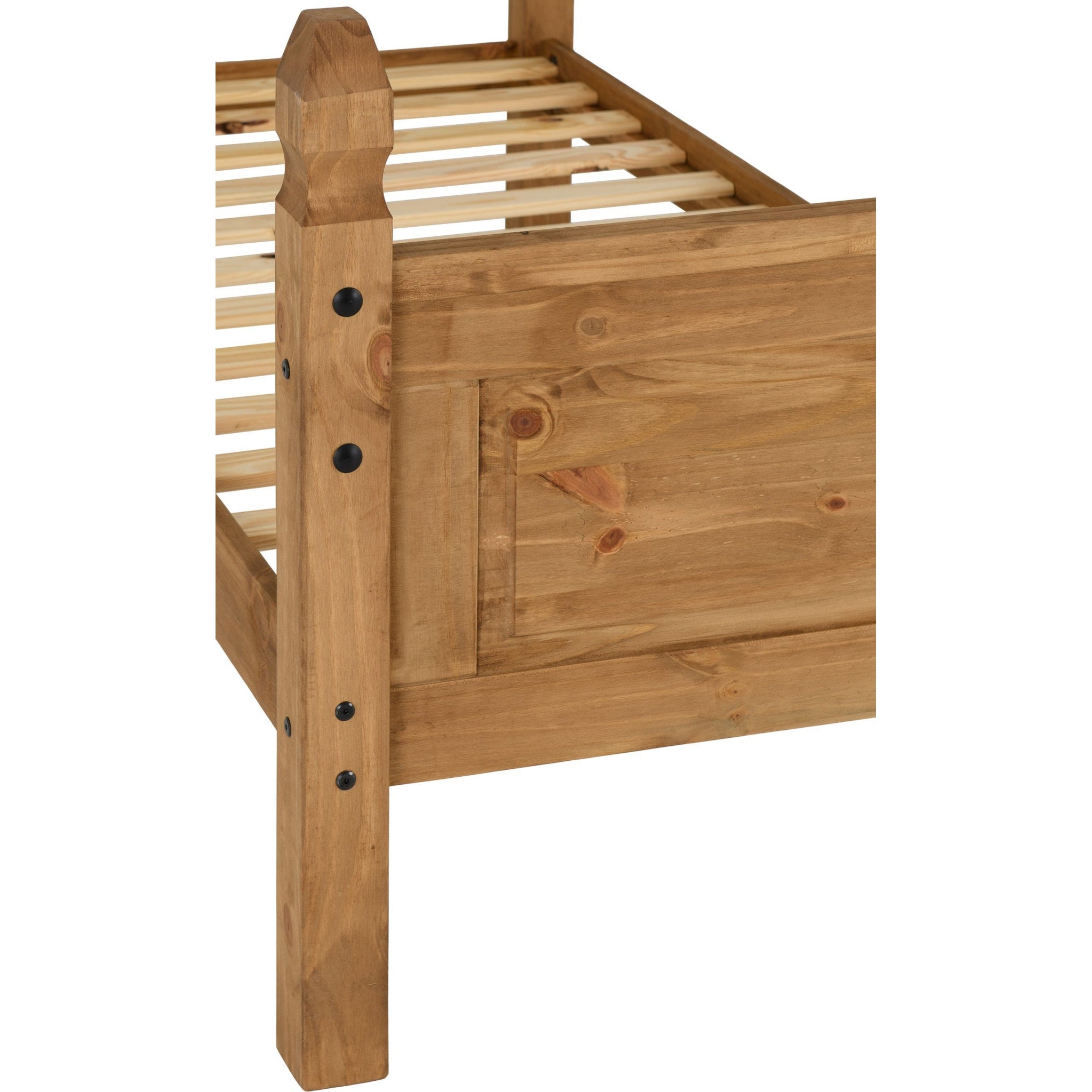 Corona 3' High End Bed - Distressed Waxed Pine