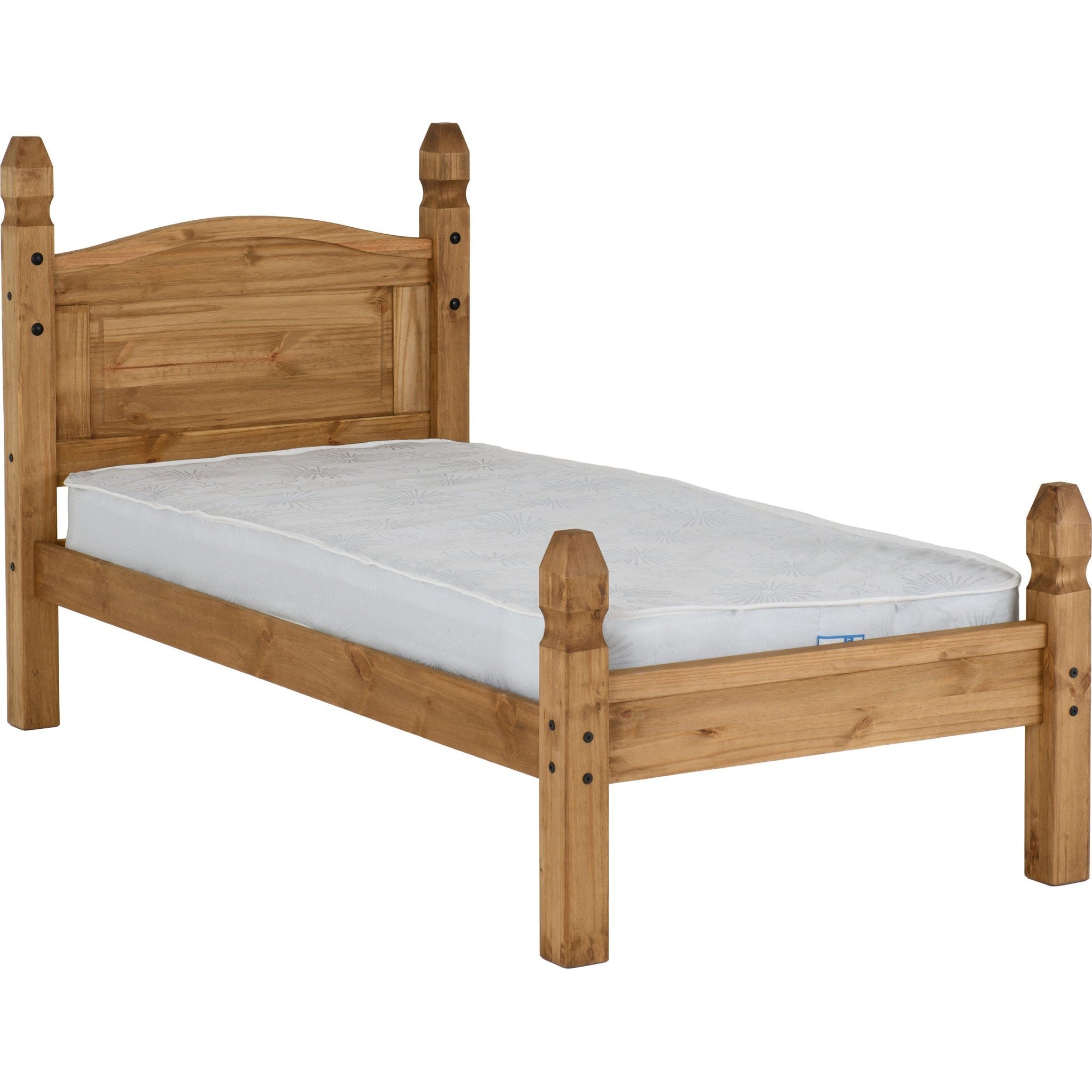 Corona 3' Low End Bed - Distressed Waxed Pine