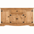 Corona 4 Door 1 Drawer Sideboard - Distressed Waxed Pine