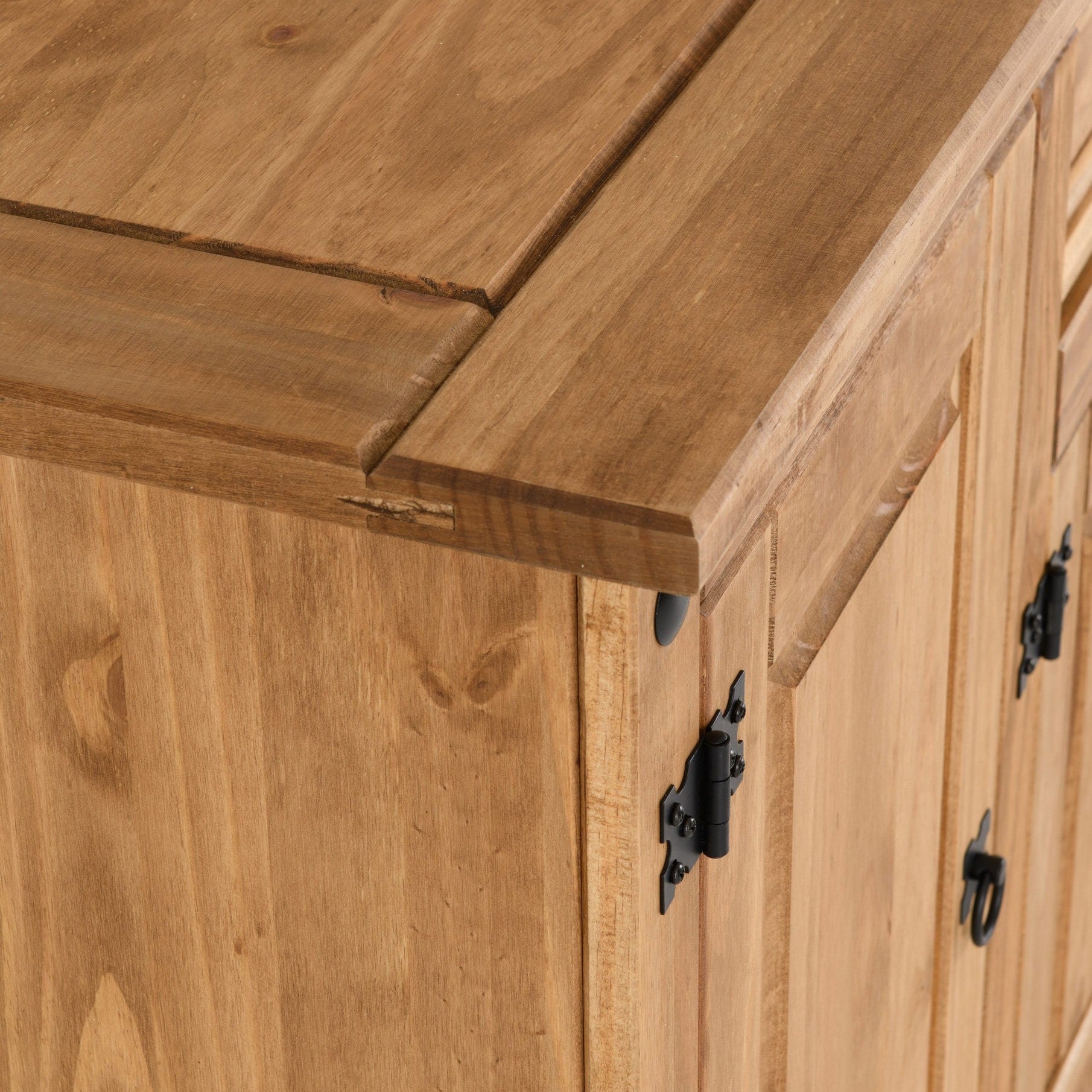 Corona 4 Door 1 Drawer Sideboard - Distressed Waxed Pine