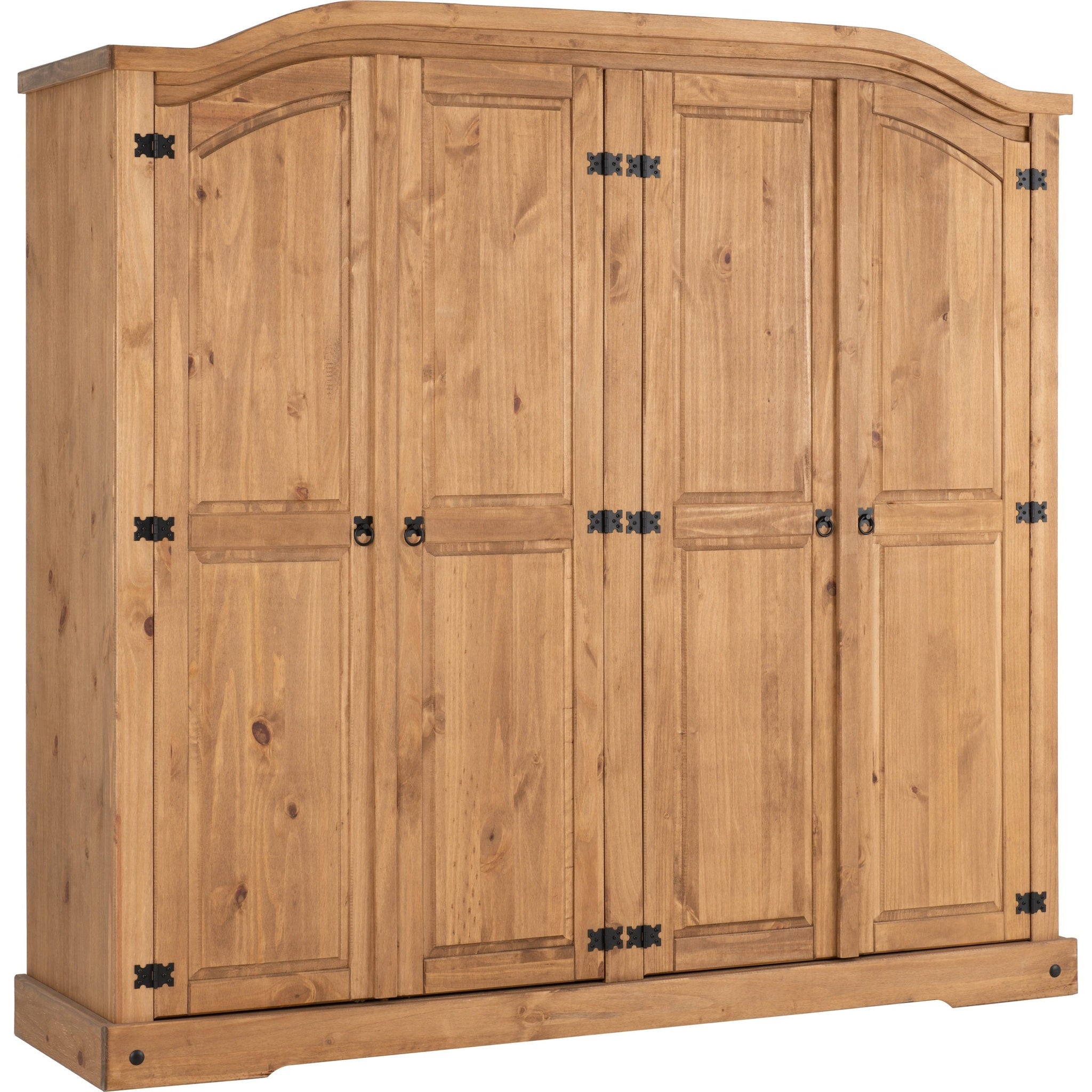 Corona 4 Door Wardrobe - Distressed Waxed Pine