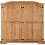Corona 4 Door Wardrobe - Distressed Waxed Pine