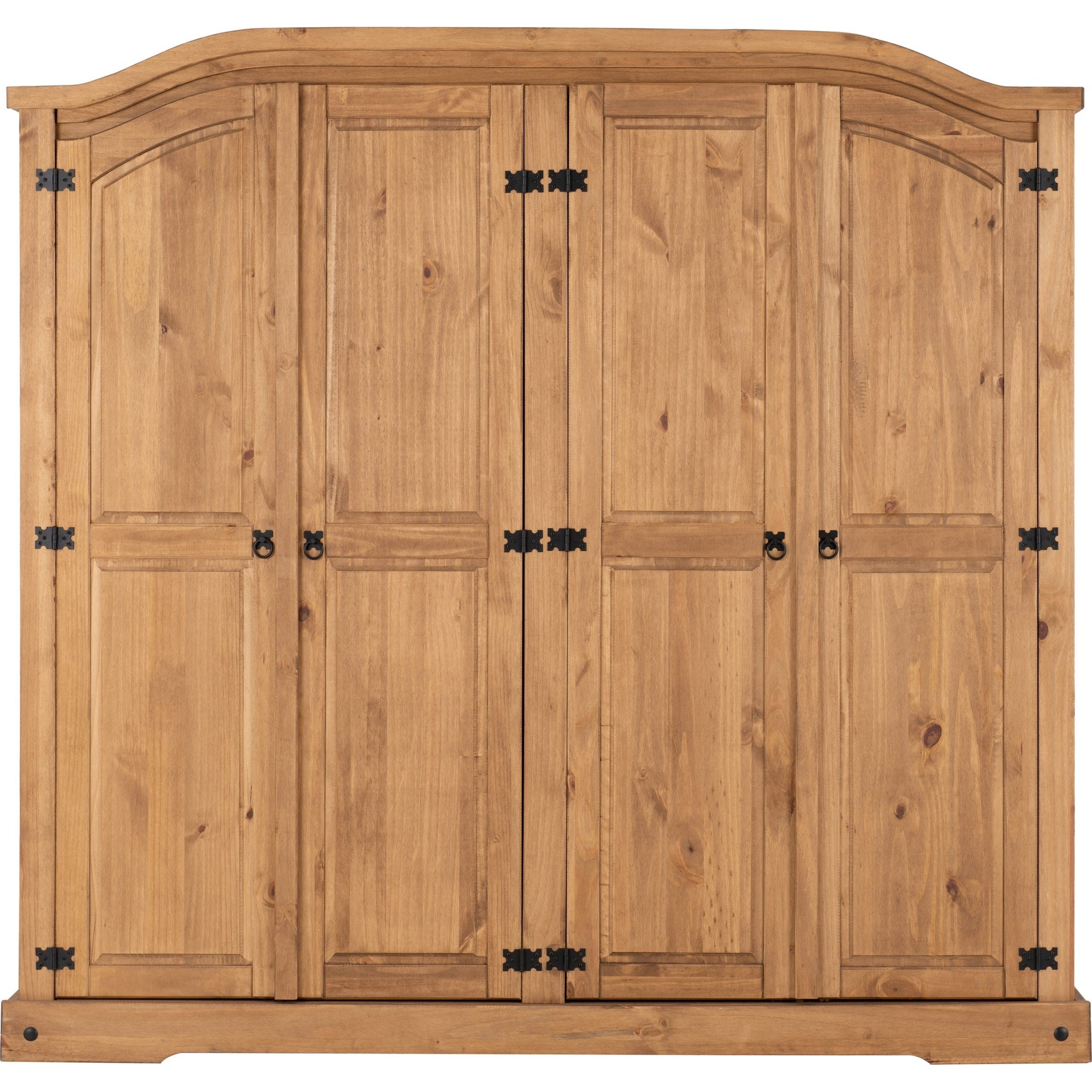 Corona 4 Door Wardrobe - Distressed Waxed Pine