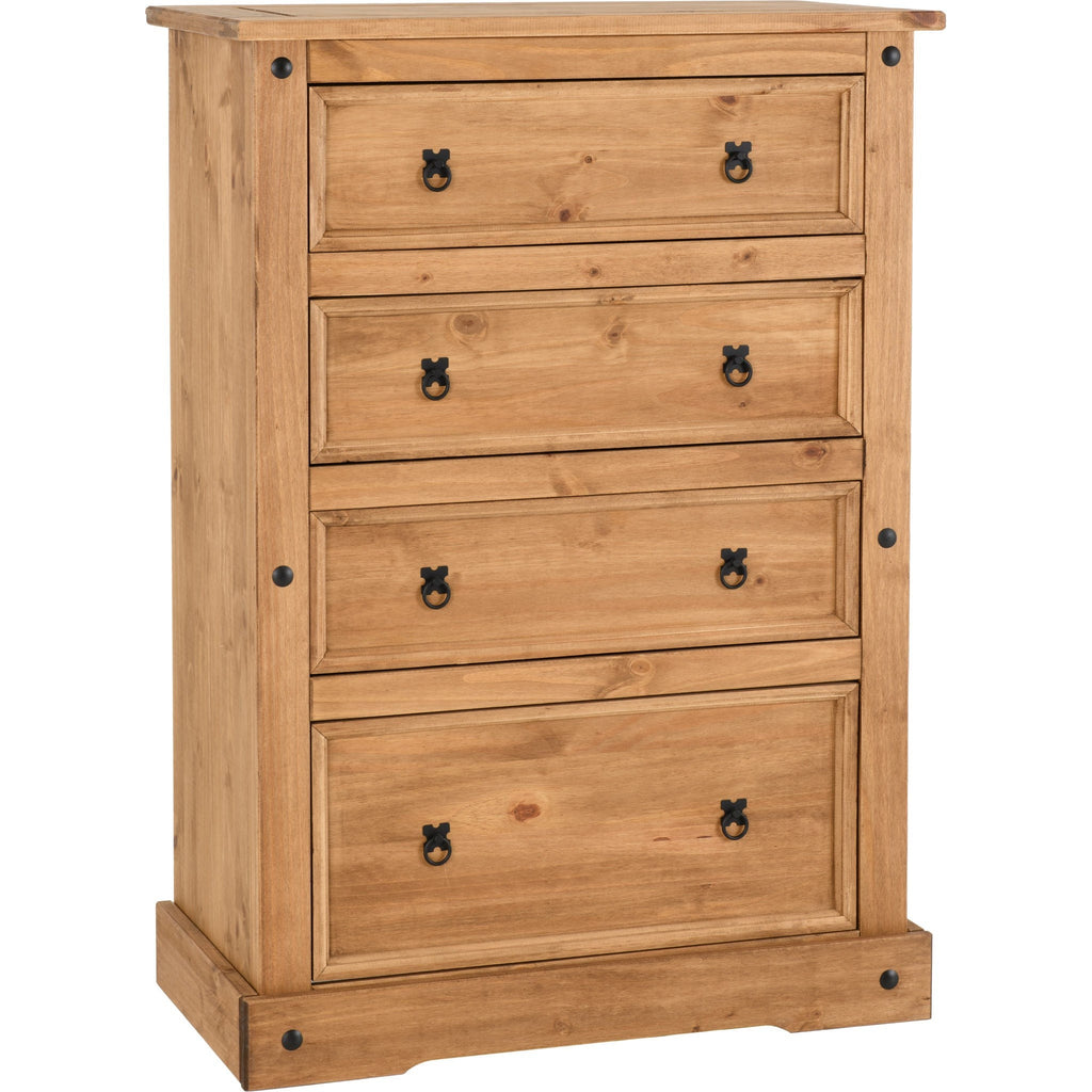 Corona 4 Drawer Chest - Distressed Waxed Pine