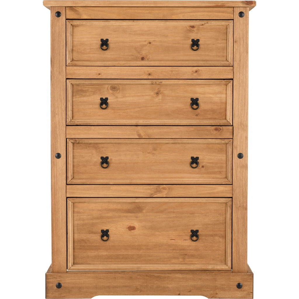 Corona 4 Drawer Chest - Distressed Waxed Pine