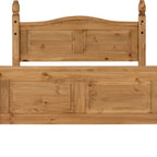 Corona 4'6" High End Bed - Distressed Waxed Pine