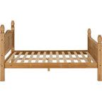 Corona 4'6" High End Bed - Distressed Waxed Pine