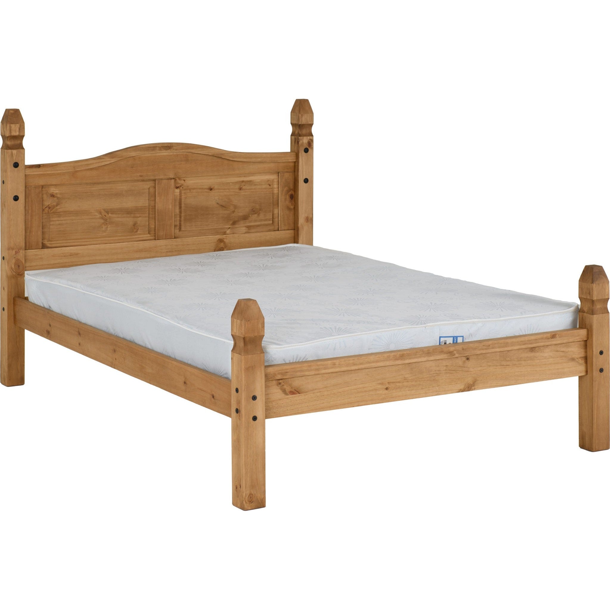 Corona 4'6" Low End Bed - Distressed Waxed Pine