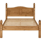 Corona 4'6" Low End Bed - Distressed Waxed Pine