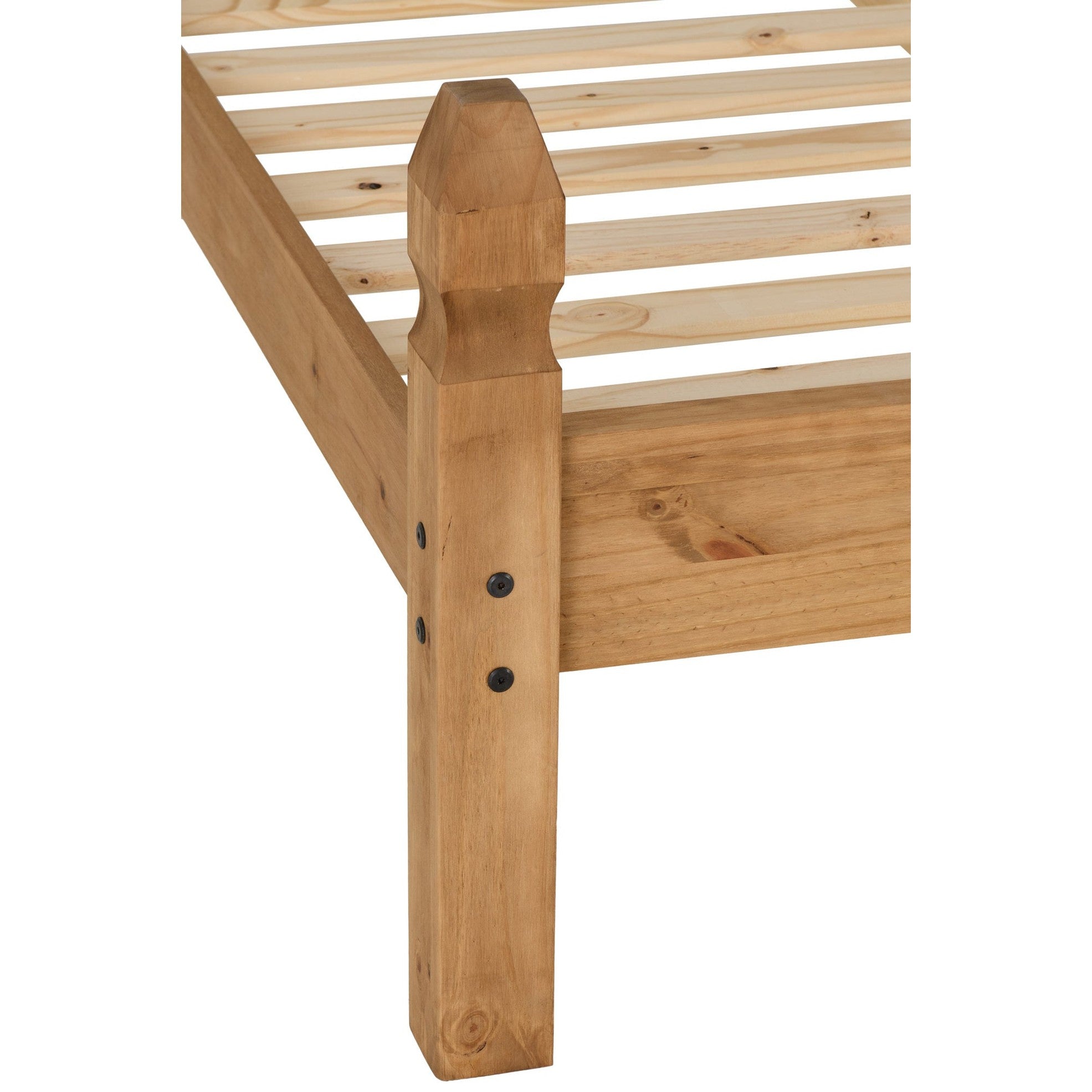 Corona 4'6" Low End Bed - Distressed Waxed Pine