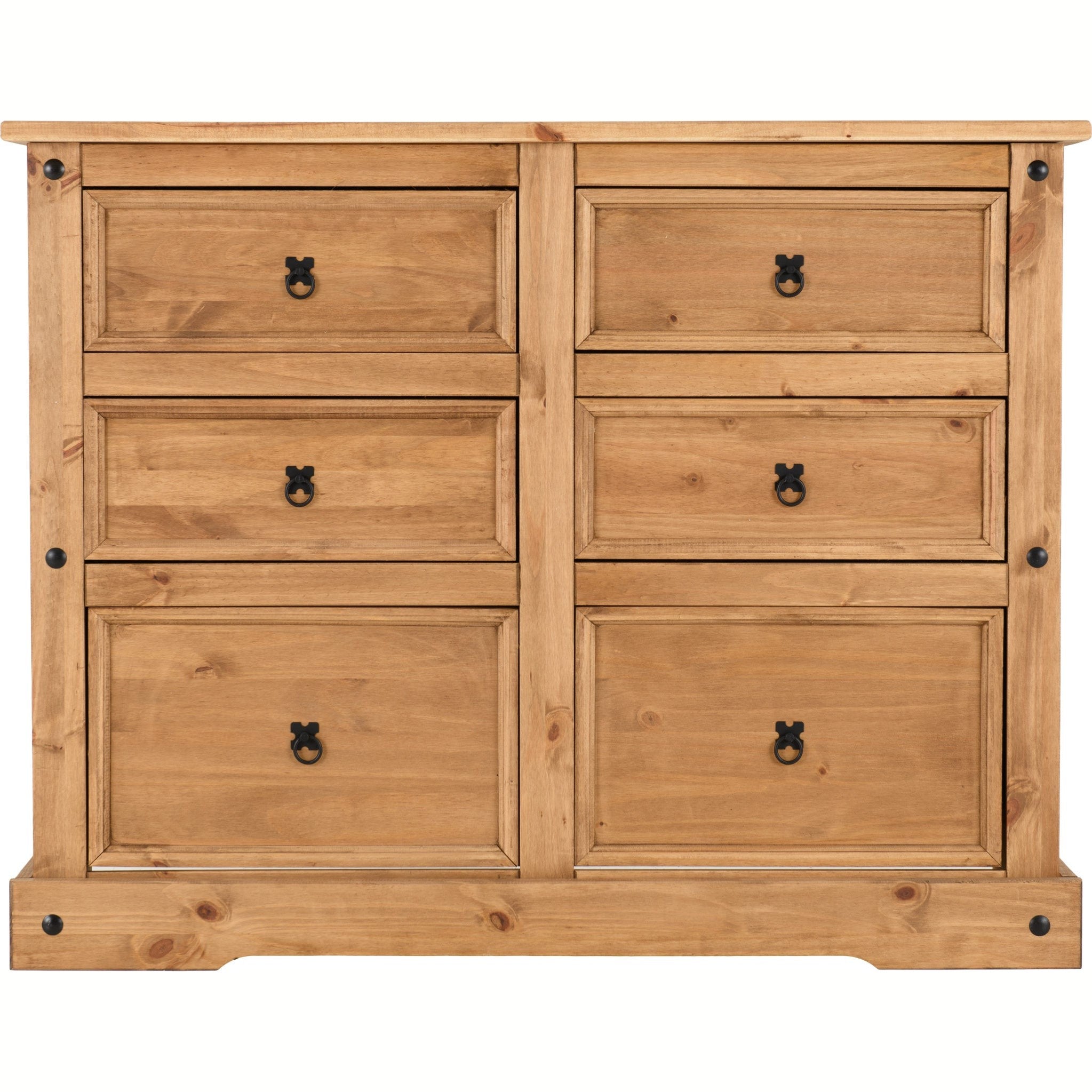 Corona 6 Drawer Chest - Distressed Waxed Pine