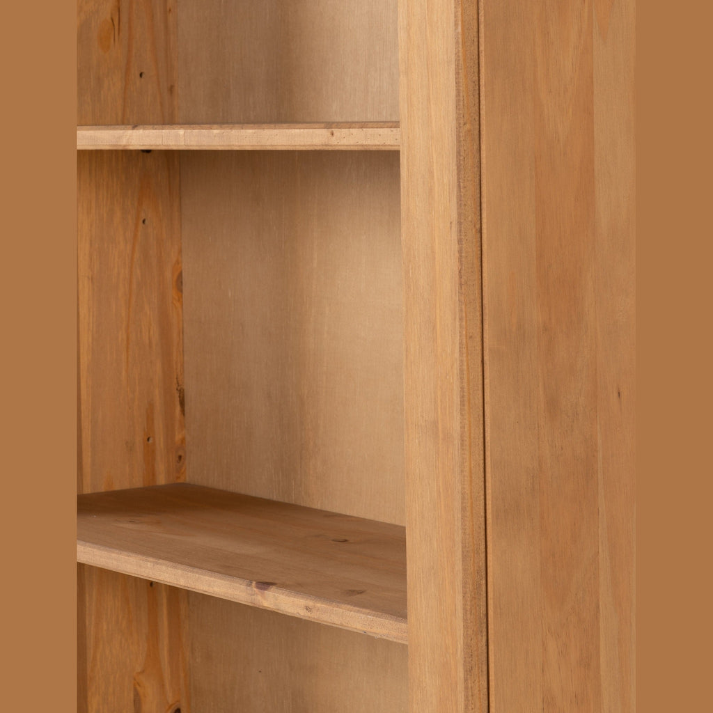Corona Low Bookcase - Distressed Waxed Pine