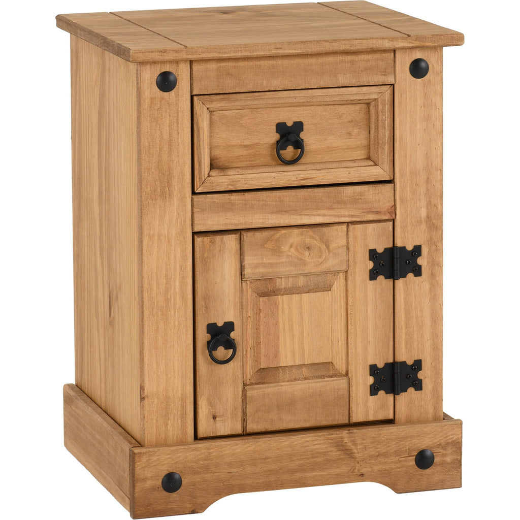Corona Petite Bedside - Distressed Waxed Pine