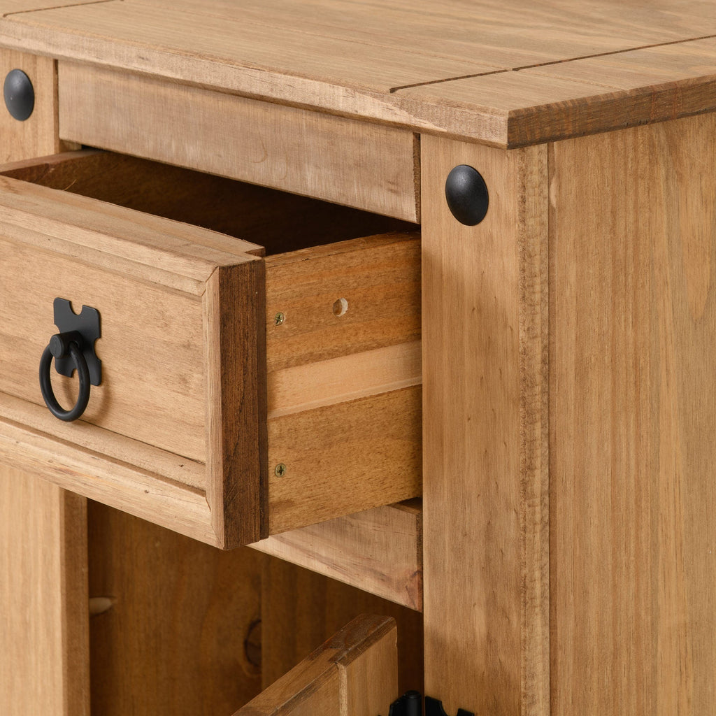 Corona Petite Bedside - Distressed Waxed Pine