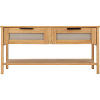 Corona Rattan 2 Drawer Coffee Table - Distressed Wax Pine/Rattan Effect