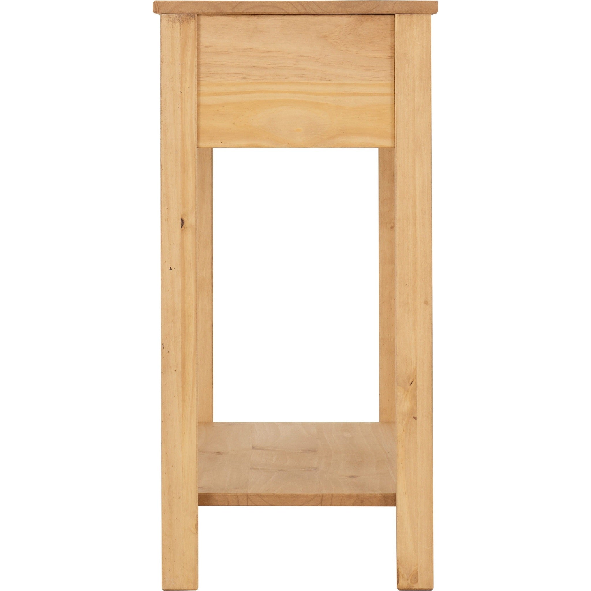 Corona Rattan 2 Drawer Console Table - Distressed Wax Pine/Rattan Effect