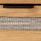 Corona Rattan 2 Drawer Console Table - Distressed Wax Pine/Rattan Effect