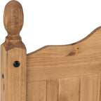 Corona Scroll 4'6" High End Bed - Distressed Waxed Pine