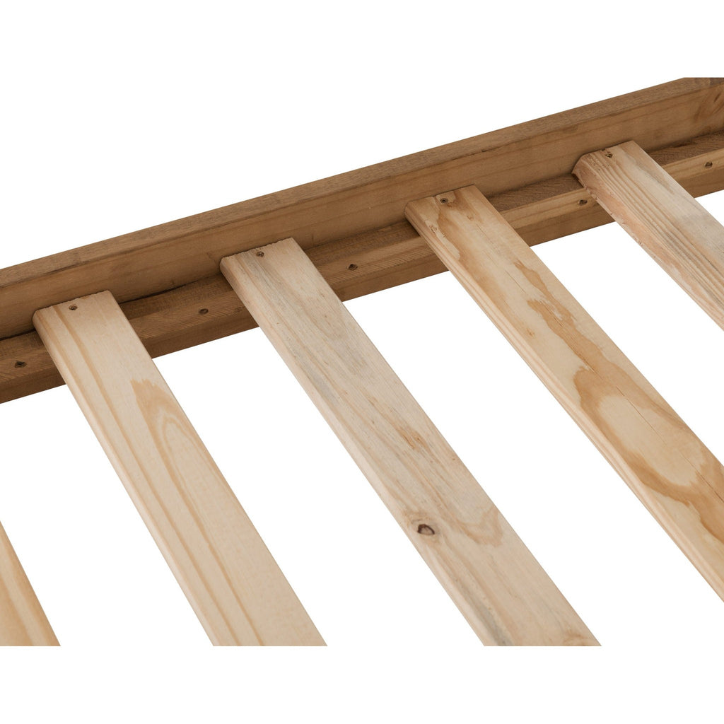 Corona Scroll 4'6" High End Bed - Distressed Waxed Pine