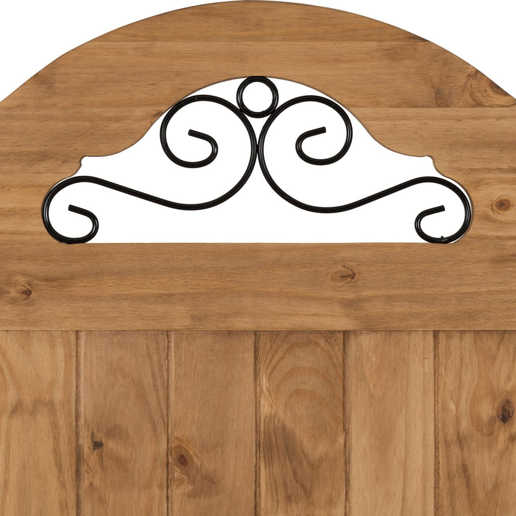 Corona Scroll 4'6" High End Bed - Distressed Waxed Pine