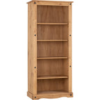 Corona Tall Bookcase - Distressed Waxed Pine
