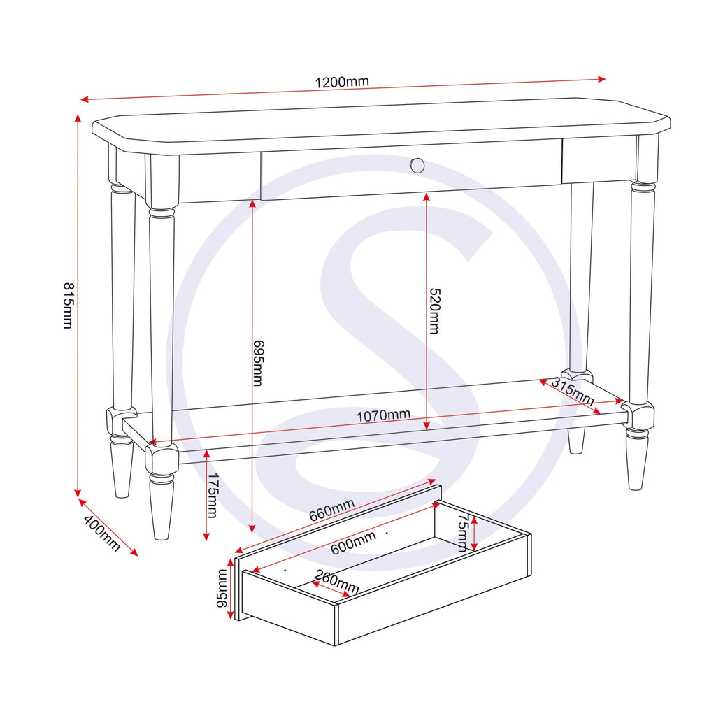 Chantilly Console Table - Antique Cream