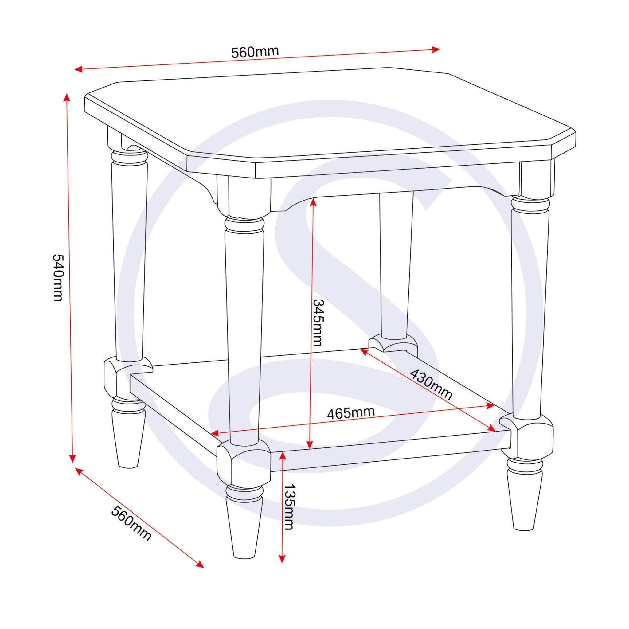 Chantilly Side Table - Antique Cream