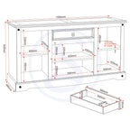 Corona 4 Door 1 Drawer Sideboard - Distressed Waxed Pine