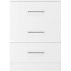 Dakota 3 Drawer Bedside - White