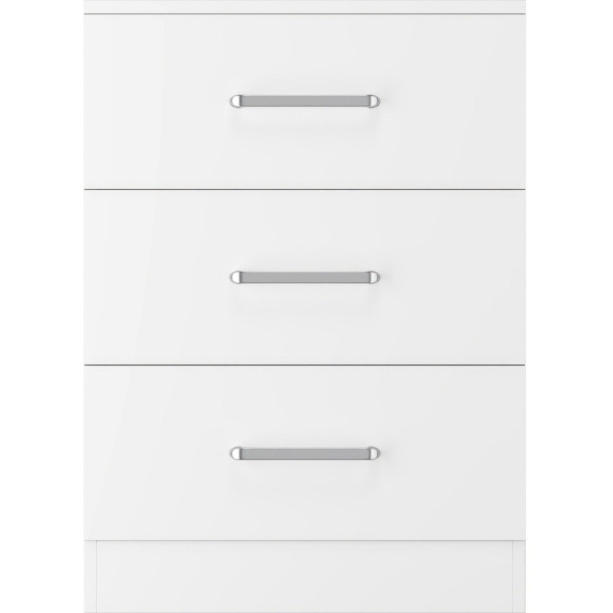 Dakota 3 Drawer Bedside - White