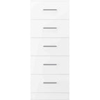 Dakota 5 Drawer Narrow Chest - White