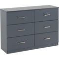 Dakota 6 Drawer Chest - Dark Grey
