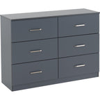 Dakota 6 Drawer Chest - Dark Grey