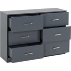 Dakota 6 Drawer Chest - Dark Grey