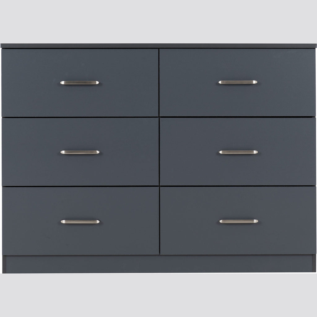 Dakota 6 Drawer Chest - Dark Grey