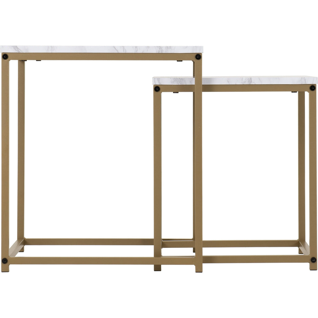 Dallas Nest Of 2 Tables - Marble/Gold Effect