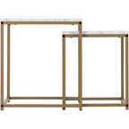 Dallas Nest Of 2 Tables - Marble/Gold Effect
