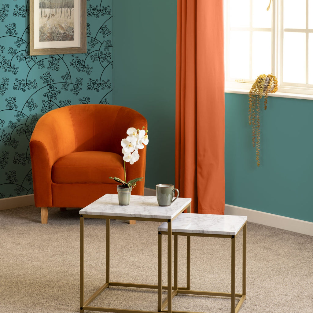 Dallas Nest Of 2 Tables - Marble/Gold Effect