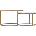 Dallas Round Coffee Table Set - Marble/Gold Effect