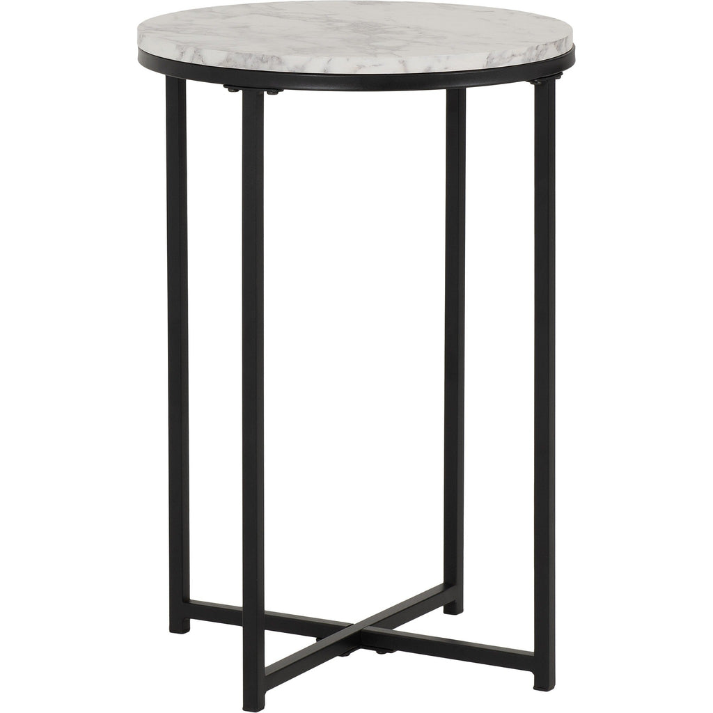 Dallas Side Table - Marble/Black