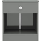 Denver 1 Drawer Bedside - Grey Gloss