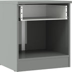 Denver 1 Drawer Bedside - Grey Gloss