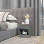 Denver 1 Drawer Bedside - Grey Gloss