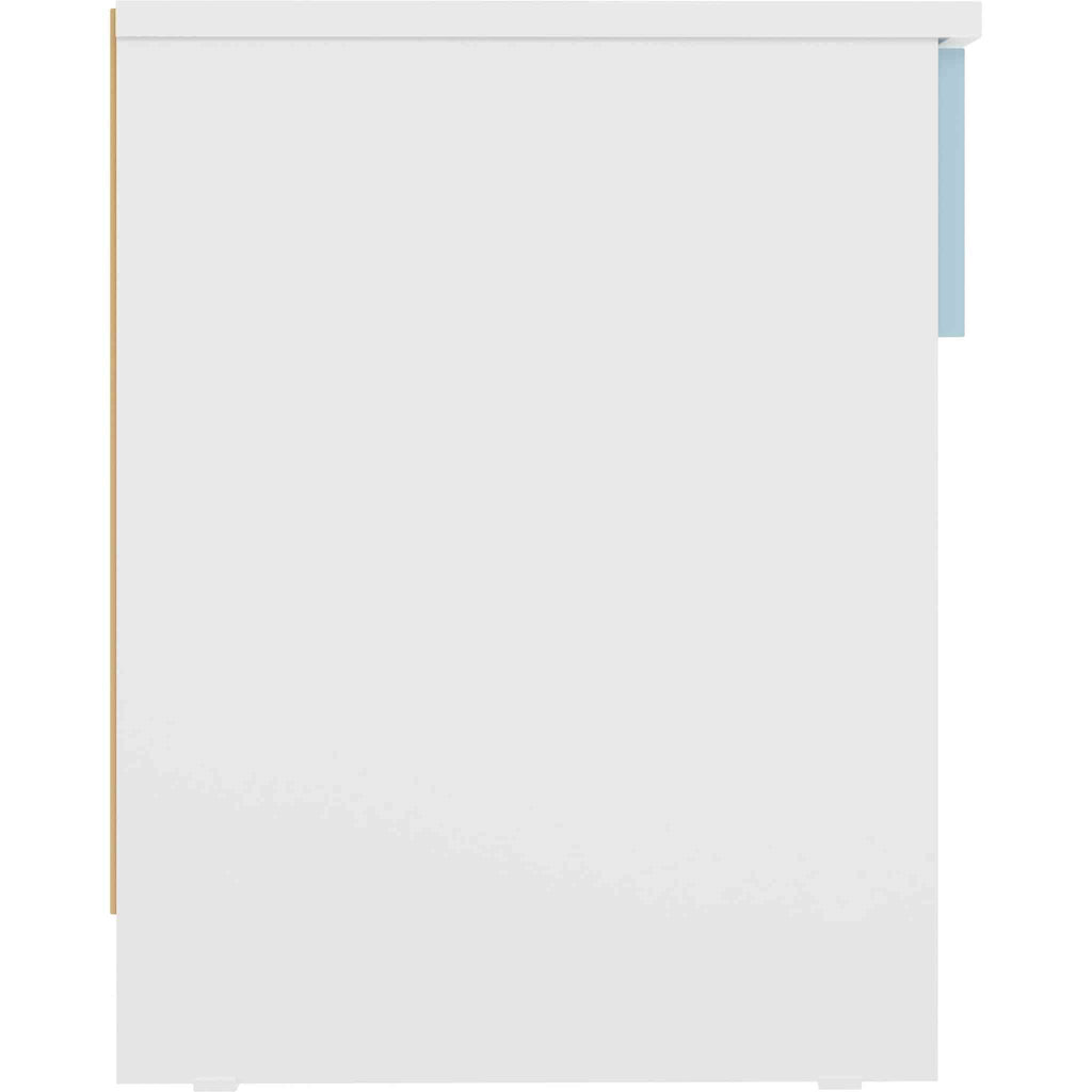 Denver 1 Drawer Bedside - White/Blue Gloss