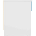 Denver 1 Drawer Bedside - White/Blue Gloss