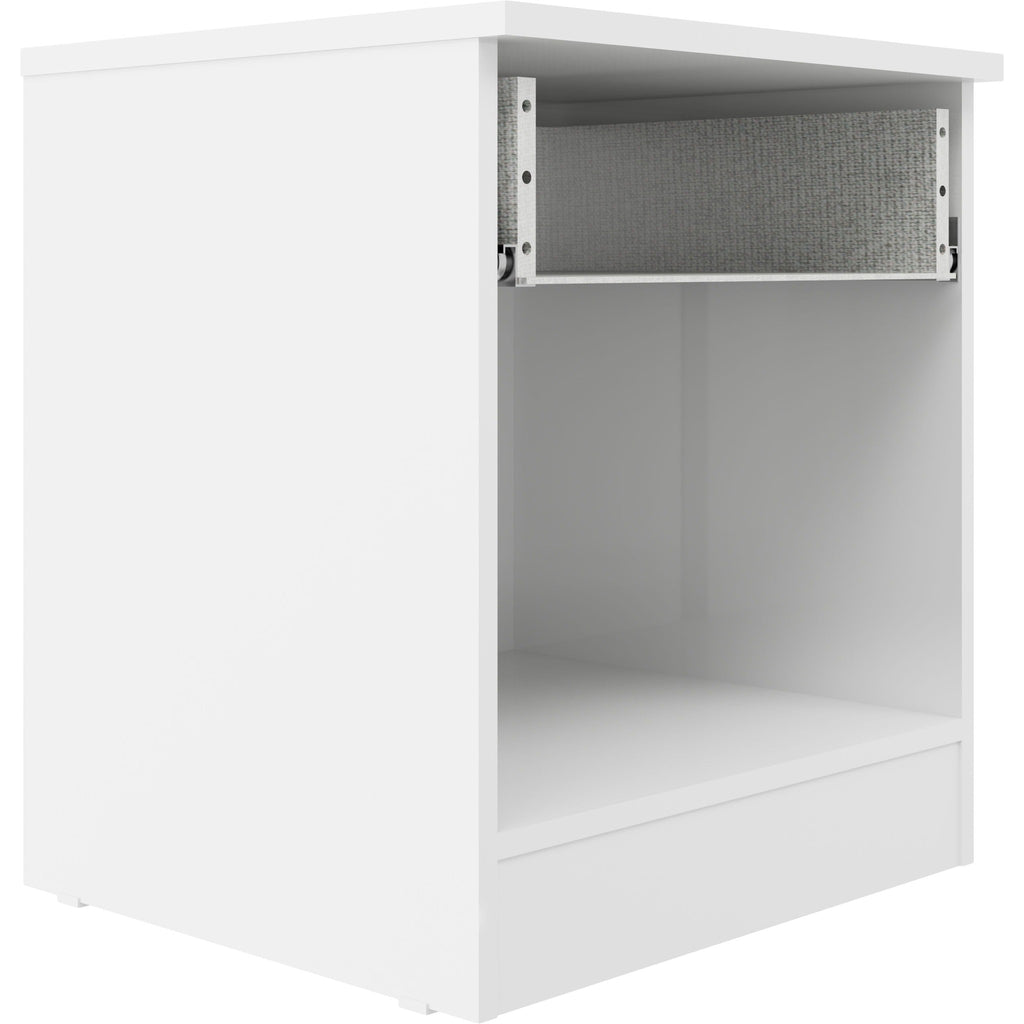 Denver 1 Drawer Bedside - White/Blue Gloss