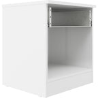 Denver 1 Drawer Bedside - White/Blue Gloss